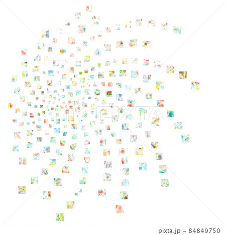 渦巻き状四角デザインのイラスト素材