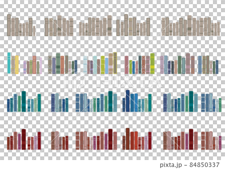 插圖素材：4種不同柔和顏色的可愛書籍線組 84850337