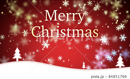 クリスマスイメージ背景_雪景色_red クリスマスイメージ背景_雪景色_red 84851766