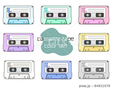 レトロなカセットテープ、バリエーションパステルカラーセット レトロなカセットテープ、バリエーションパステルカラーセット 84852079