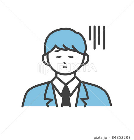 どんよりしている制服を着た男の子のイラスト素材 84852203