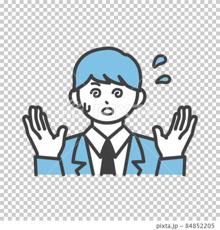 穿著不耐煩制服的男孩插畫素材 84852205