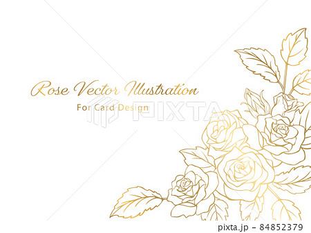 薔薇の花のデザインフレーム カードのテンプレート素材のイラスト素材