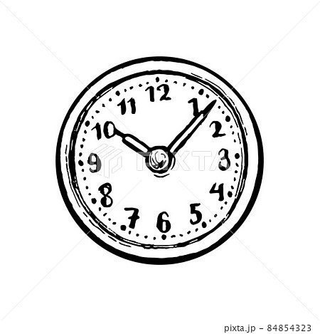 Ink sketch of clock dial face. Ink sketch of clock dial face. 84854323