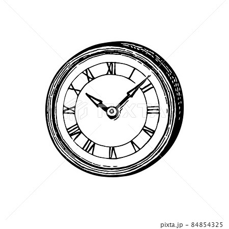 Ink sketch of clock dial face. Ink sketch of clock dial face. 84854325