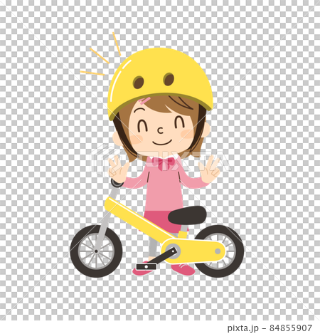 自転車と一緒に立つ女の子 84855907