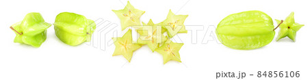 Collection of star fruit on a isolated white background Collection of star fruit on a isolated white background 84856106