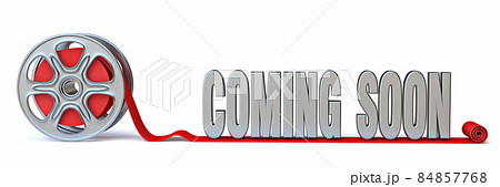 Film roll with COMING SOON text 3D Film roll with COMING SOON text 3D 84857768