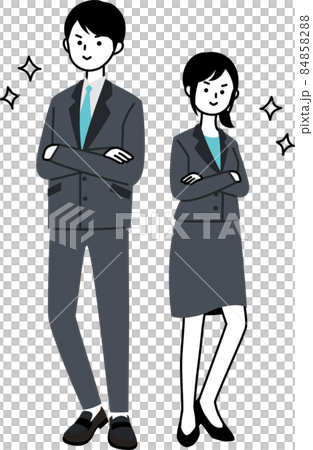 Business person men and women arm-folded pose 84858288