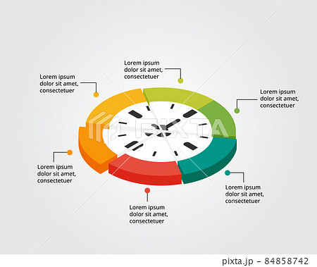 Time template for infographic for presentation for 6 element 84858742