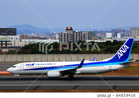 大阪国際空港　ANA　飛行機　離陸態勢　スカイパーク 84859416
