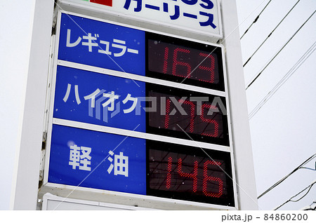 ガソリンスタンドの価格表示 84860200