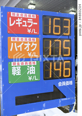ガソリンスタンドの価格表示 84860204