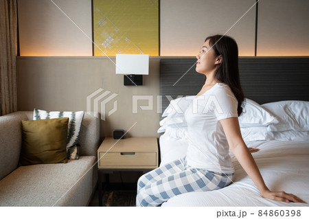 Woman wake up in the morning. Woman wake up in the morning. 84860398