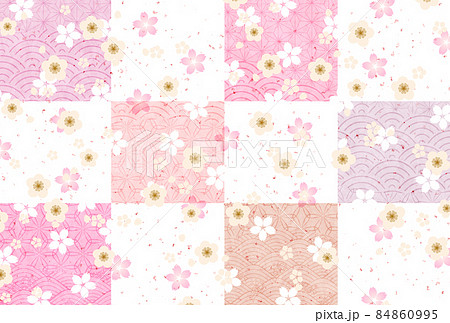 桜 梅 和柄 背景 桜 梅 和柄 背景 84860995