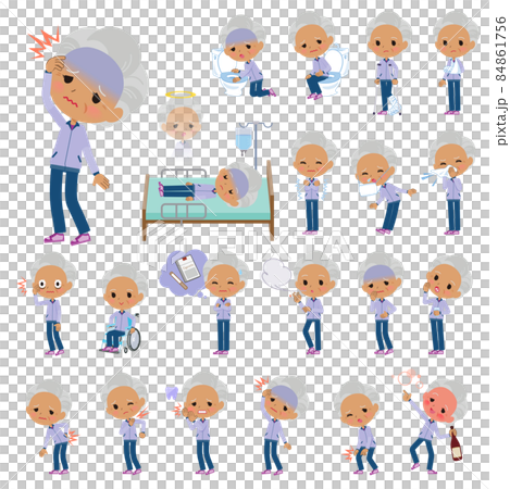 傷病狀態淺紫色球衣老年女套裝 84861756