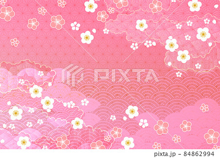 桜 梅 和柄 背景 桜 梅 和柄 背景 84862994