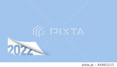 Happy New Year 2022 Page curl. Abstract soft blue blank background. Luxury background. Vector Illustration 84863215