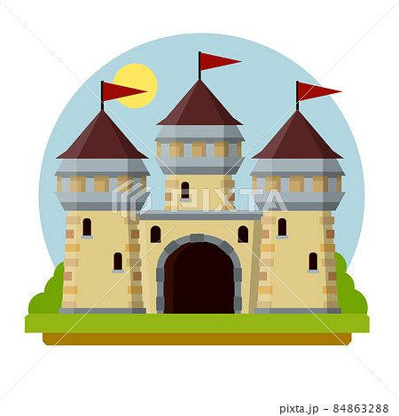 Military building of knight and king. Defense and reliability. 84863288