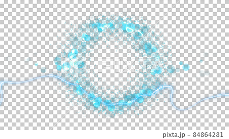 CG particles background of light balls and lines with a copy space in the center 84864281