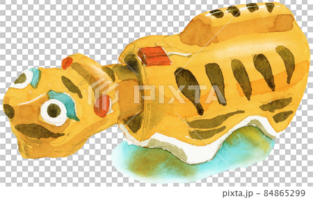 It is a tiger of the zodiac, a tiger of papier mache, a lucky charm. 84865299
