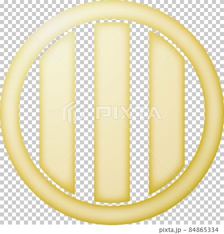 Family crest Marunouchi with three verticals [golden] 84865334