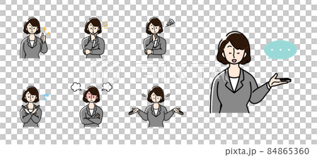 各種姿勢的女商人（7種套裝）② 84865360
