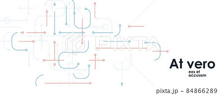 Geometric network graphic illustration. Vector innovation connect circles. Flat future engineering elements 84866289