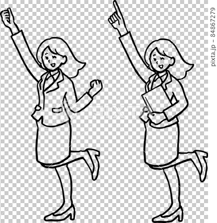 僅新生女性插畫素材線描 僅新生女性插畫素材線描 84867279