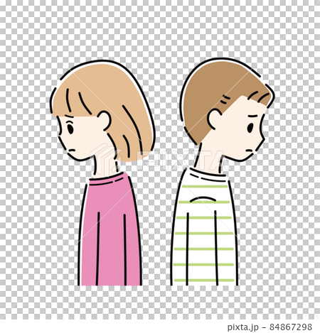 背對背負面男人和女人 84867298