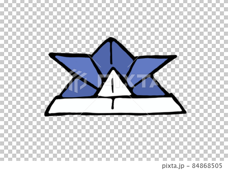 端午の節句　折り紙で作った兜のイラスト 84868505