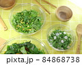 畑で収穫した野菜をサラダにしたヘルシーフード（引き） 84868738