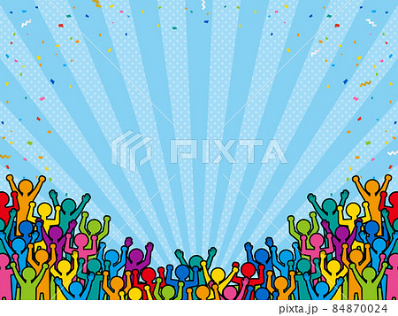 Many people and confetti background / frame... - Stock Illustration  [84870024] - PIXTA