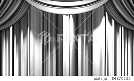 White Stage Curtain のイラスト素材