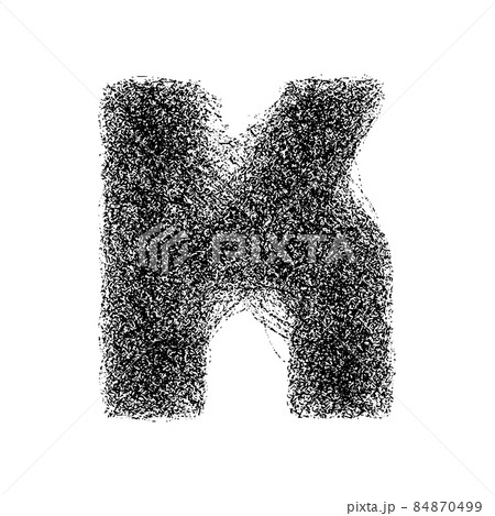 Decorative letter k made of particles isolated on white background. Vector illustration Decorative letter k made of particles isolated on white background. Vector illustration 84870499