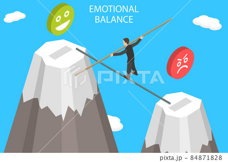 3D Isometric Flat Vector Conceptual Illustration of Emotional Balance. 84871828