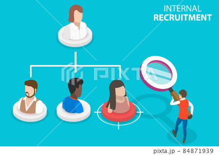 3D Isometric Flat Vector Conceptual Illustration of Internal Recruitment. 3D Isometric Flat Vector Conceptual Illustration of Internal Recruitment. 84871939