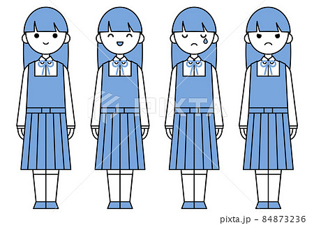 人物イラスト_女子高生表情セット 84873236