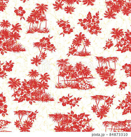 ヤシの木のアロハ柄 ベクター 84873310