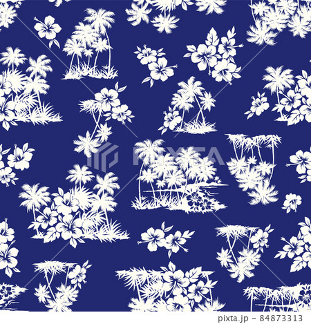 ヤシの木のアロハ柄 ベクター 84873313