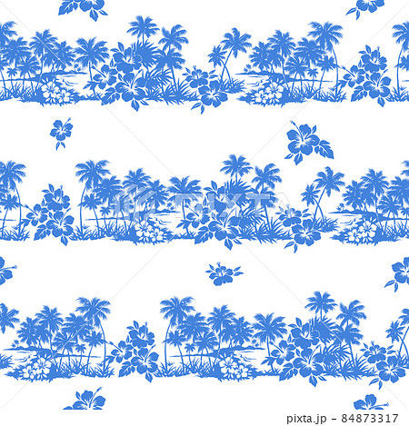 ヤシの木のアロハ柄 ベクター 84873317