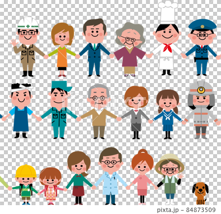 人們手牽著手 84873509