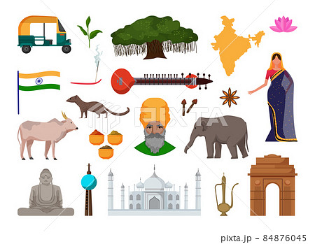 Set of Indian Associative Illustrations 84876045