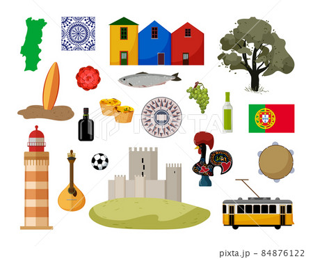 Set of Portugal Associative Illustrations 84876122