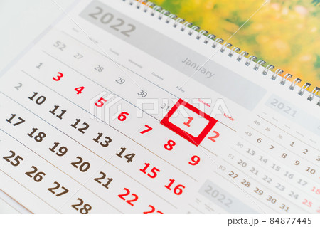 part of calendar for 2022. traditional gift for the New Year. 84877445