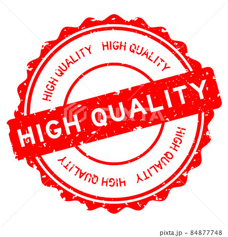 Grunge red high quality word round rubber seal stamp on white background 84877748
