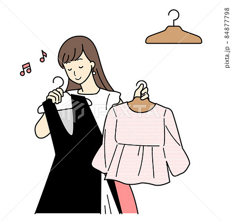 ファッションを楽しむ女性　上半身　イラスト 84877798