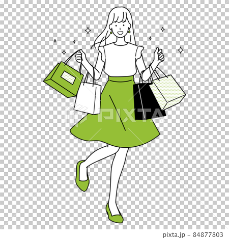 一個女人購物的插圖 一個女人購物的插圖 84877803