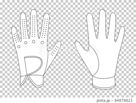 Golf gloves Women's left hand template Front and back white Golf gloves Women's left hand template Front and back white 84878021