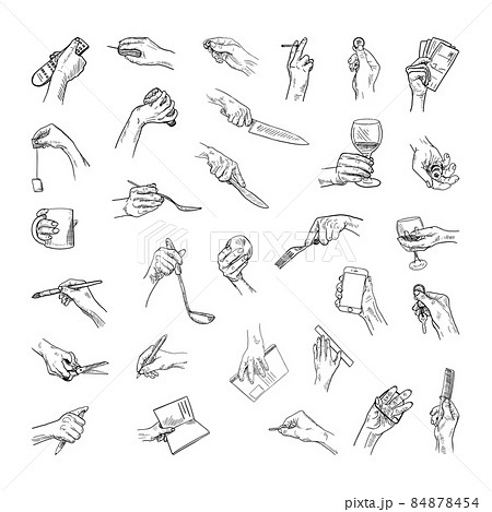 hand holding object drawing